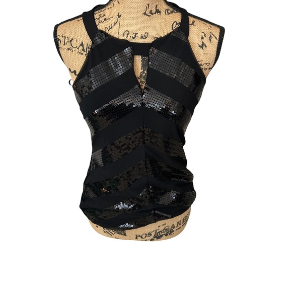 White House Black Market Tops - White House Black Market Womens Sequin Size XS Halter Black Top